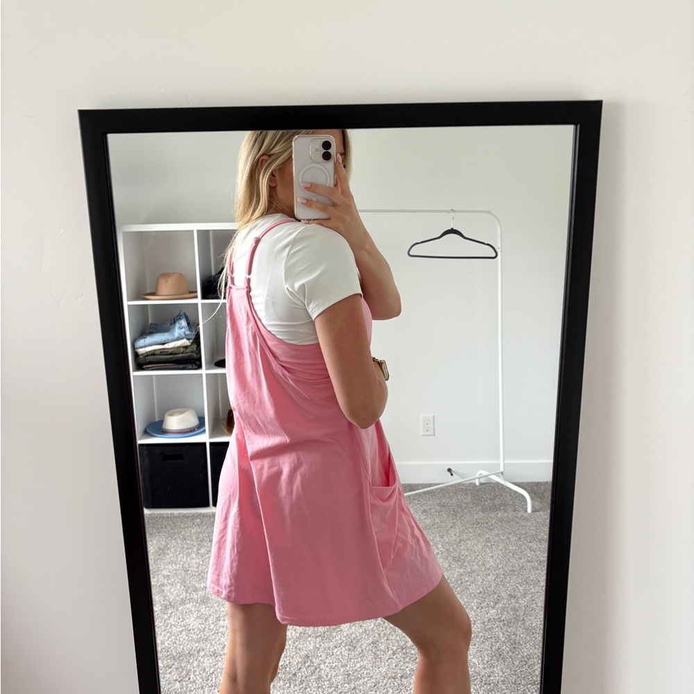 Pink Spaghetti Strap Romper Dress - Picture 3 of 7